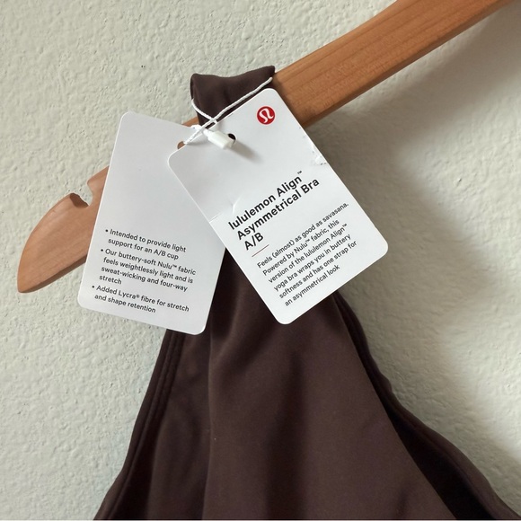 NWT Lululemon Align Asymmetrical Bra *Light Support, A/B Cup Espresso Size 10 - Picture 6 of 10